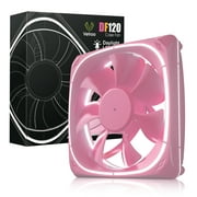 Vetroo DF120 120mm Case Fan White LED Lighting PC Cooling Fan Pink Fan Frame for Radiator/CPU Cooler/Computer Case