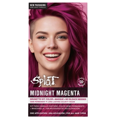 Splat Midnight Magenta Hair Dye Kit, Semi-Permanent Dark Pink Hair Color for Brunettes, Vegan