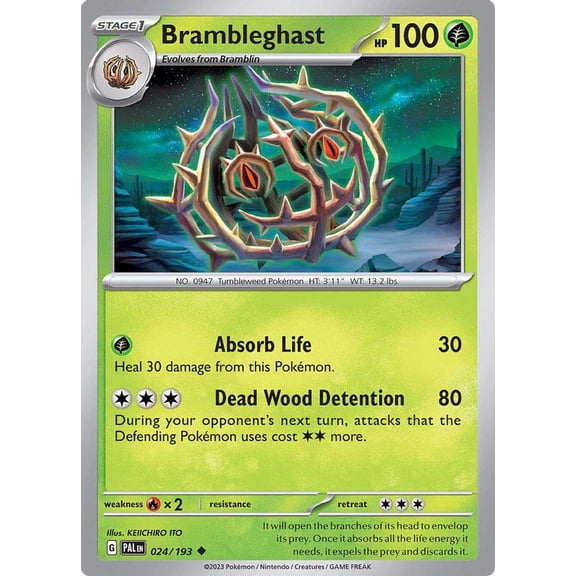 Pokemon Paldea Evolved Uncommon Brambleghast #24