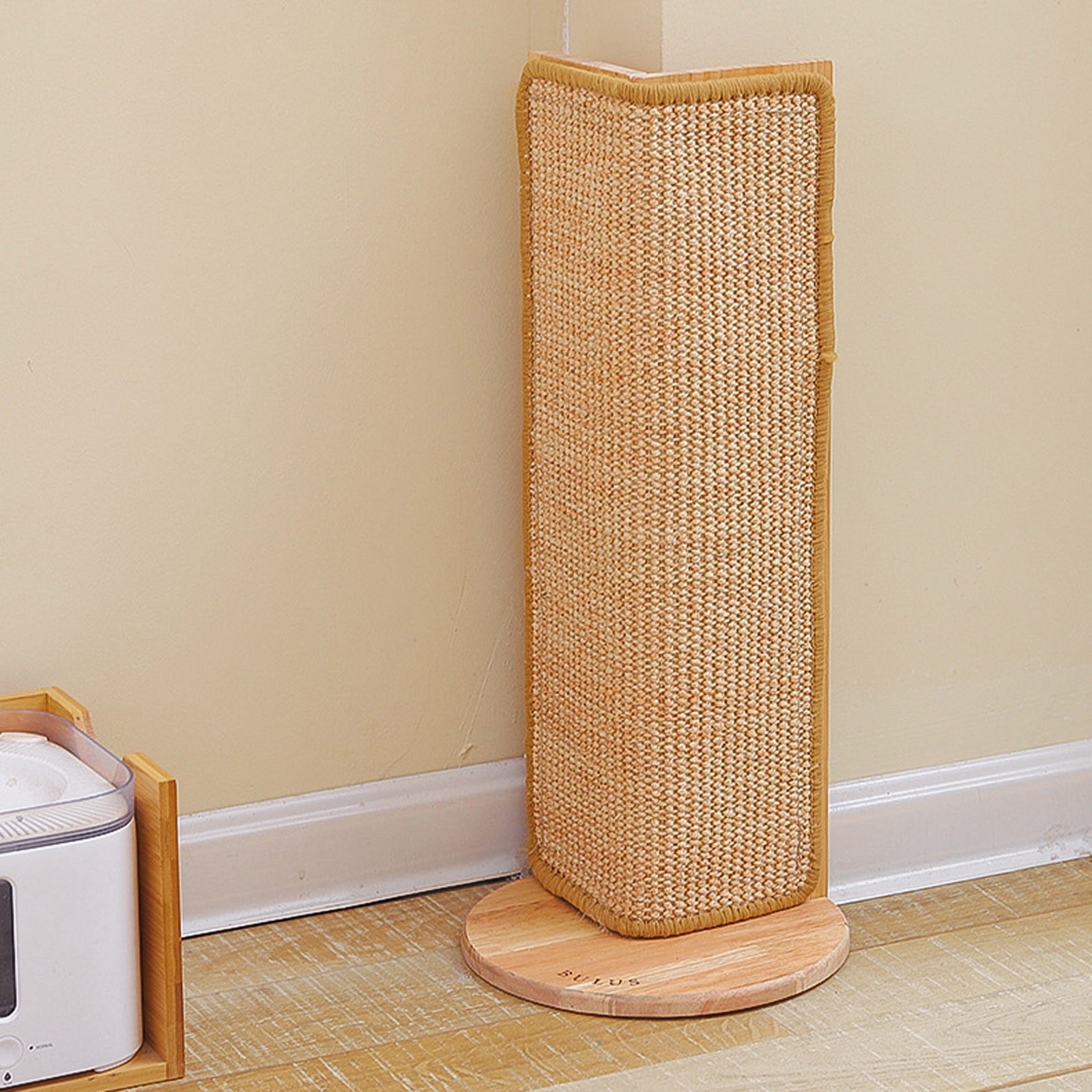 Natural Sisal Cat Scratcher Corner Post Wall Sofa Edge Scratching Pad for Indoor Outdoor