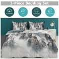 thumbnail image 5 of 3 Pcs Soft Bedding Set, Includes 1 Duvet Cover with Zipper And 2 Pillow Shams,Chinese Art Mountain And River Ink Painting Twin(86"x70"), 5 of 8