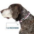 thumbnail image 6 of Buckle-Down Pet Collar, Dog Collar Metal Seatbelt Buckle, Americana Stars Stripes White Blue Red, 15 to 24 Inches 1.0 Inch Wide, 6 of 8