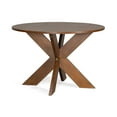 thumbnail image 6 of Round Dining Table Modern Farmhouse Style Kitchen Table for 4-6 People Cherry Finish Solid Wood Look, 6 of 9
