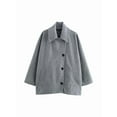 thumbnail image 5 of Female Trench Coat Long Sleeve Lapel Casual Jackets Winter Outerwear Gray XS, 5 of 9