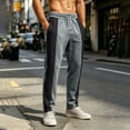 thumbnail image 4 of HOMADLES Mens Elastic Waist Casual Pants Loose Fit Color Blocking Sports Pants Side Pocket Outdoor Athletic Pants Dark Gray Size S, 4 of 9