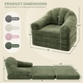 thumbnail image 5 of Yaheetech 2-in-1 Convertible Sofa  Bed Folding Sleeper Chair Bed Chenille Sofa with Armrests  Bean Bag Chair for Living Room, Green, 5 of 7