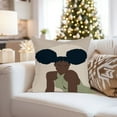 thumbnail image 4 of Ethan Taylor People & Portraits Throw Pillow Soft Cushion Cover ' 'African American People & Portraits Living My Best Life' Bohemian Decorative Square Accent Pillow Case, 16x16 Inches, Beige, Green, 4 of 5