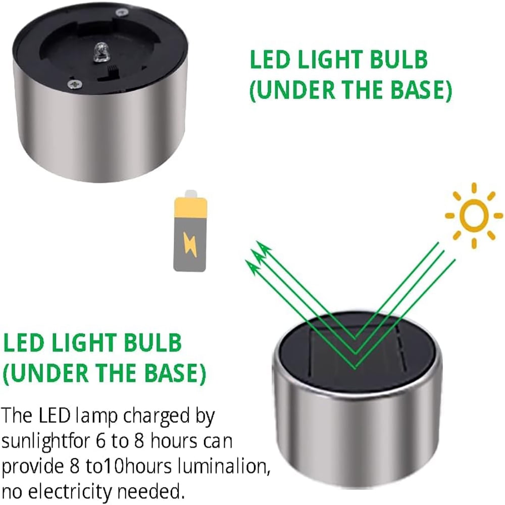 PUCACHI 12 Pack Outdoor Solar Lights Solar Landscape Lights, Stainless Steel LED Outdoor Lighting, Waterproof Garden Lights for Walkway, Terrace, Multicolor