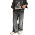 thumbnail image 2 of Pants for Boys Durable Cargo Denim Relaxed Fit Wide Leg Multiple Pockets Bottoms, 2 of 6