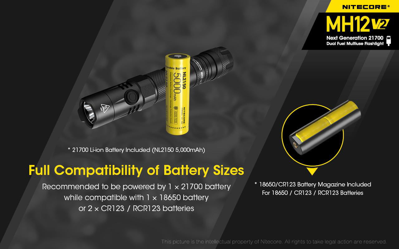 & 2x CR123A Batteries GM02 Nitecore P30 LED Flashlight w/ RSW1 