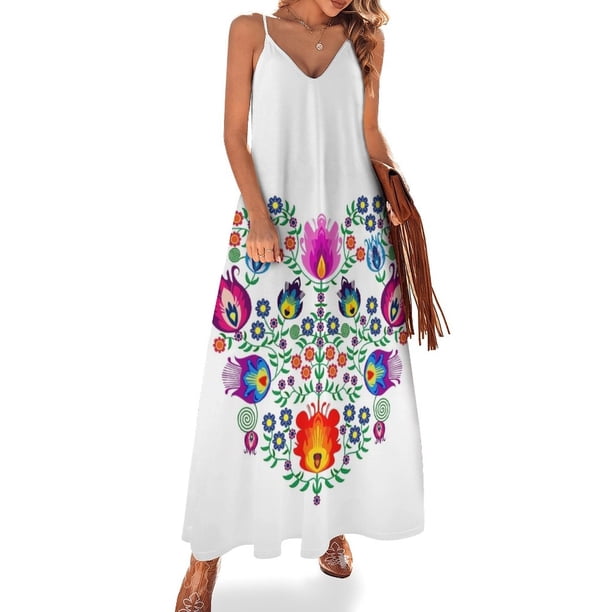 Vestido sin mangas con estampado folklórico, vestidos de noche elegantes para mujer 2024, vestido de dama de honor, trajes de verano para mujer 2024