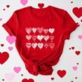 thumbnail image 4 of Goodtrade8 Valentines Womens Tops Short Sleeve Plus Size Girls Valentine Printed Crew Neck Casual Love Heart Womens Spring Tops, 4 of 7