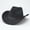 Black, variant on CUIYUAN Western Cowboy Hats for Women Classic Felt Wide Brim Fedora Hat with Belt Retro Unisex Rolled up Beach Cattleman Cowgirls Hats