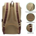 thumbnail image 3 of Mochila de viaje escolar KAUKKO para universidad flexible con portátil para 15 ", 22L (lienzo / Caqui) KAUKKO  EP5AApricot[2pcs], 3 of 5