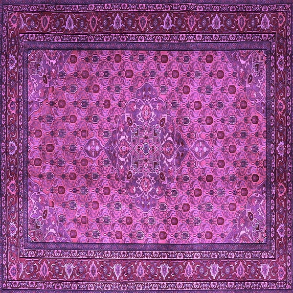 Ahgly Company Indoor Square Persian Purple Traditional Area Rugs, 4' Square