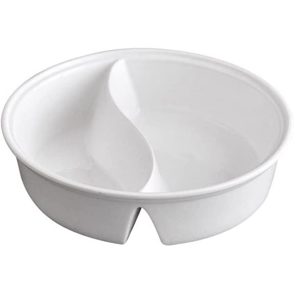 ABCISI 7inch Ceramic Divided Bowl, S-Shaped Two Compartments Anti Soggy Cereal Bowl, Control Plate for Soup Cereal Rice Udon Asian Noodles, Soup and Sandwich Plate Combo