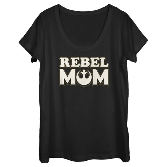 Women's Star Wars Rebel Mom  Graphic Tee Black Small