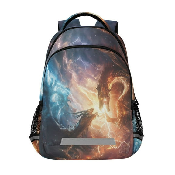 ALAZA Dragon with Fire Backpack Elementary School Bag Bookbag Travel Rucksack