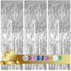 thumbnail image 1 of 3pcs Silver Metallic Tinsel Foil Fringe Curtains,3.28ft X 6.56ft Silver Photo Booth Backdrop Streamer Curtain,photo Booth Props,ideal Bachelorette Par, 1 of 5