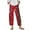 Red, variant on Women's Fashion Christmas Snowflakes Print Casual Pants with Drawstring Elastic Waist and Pockets, Comfortable Full Length Trousers for Winter Casual Wear,Beige,3XL