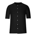 thumbnail image 4 of IYTR Mens Knit Shirts Short Sleeve T Shirts Comfy Button Up Turndown Collar Casual Solid Color Summer Fashion Regular Fit Beach Shirt Black M, 4 of 6