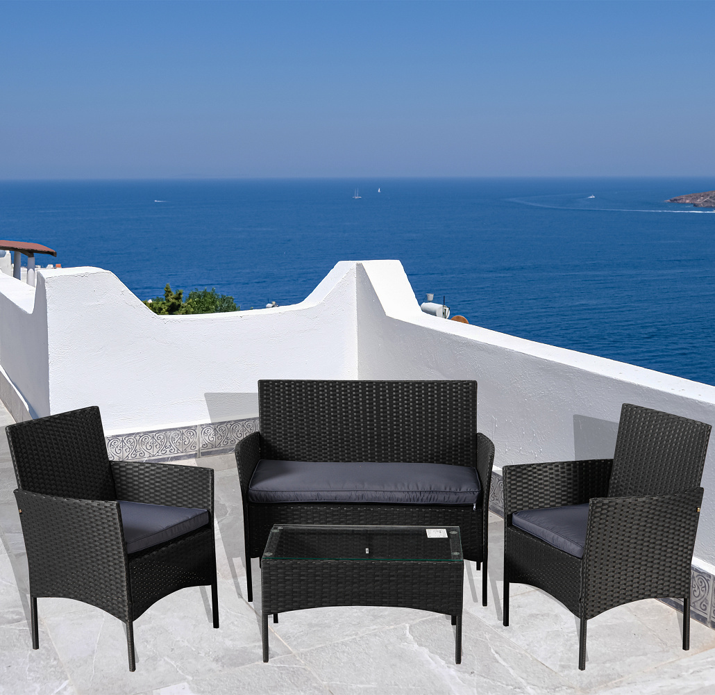 Clearance!Outdoor Patio Furniture Set, 4 Piece Patio Conversation Set