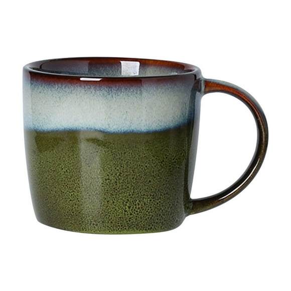 AHMT Ceramic Coffee Mug Tea Cups Hanmade Kiln Altered Glaze Porcelain Coffee Mug with Big Handle for Office and Home Dishwasher and Microwave Safe(E)