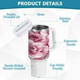 thumbnail image 4 of 40 Oz Car Handle Water Bottle Water Cup Water Bottle Water Jug Coffee Cup Travel Water Bottle Charming Roses, 4 of 8