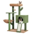 thumbnail image 1 of Vivifying Cat Tree 41 Inches Cactus Cat Tower with Sisal Covered Scratching Post and Cozy Condo for Indoor Cats, Cat Climbing Stand with Plush Perch &Soft Hammock for Multi-Level Cat Play House, 1 of 9