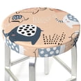 thumbnail image 3 of Bingfone14 Inch Padded Round Bar Stool Cover Cushion With Elastic Fabric Round Chair Seat - Cute Ink Drawn Elephants, 3 of 7