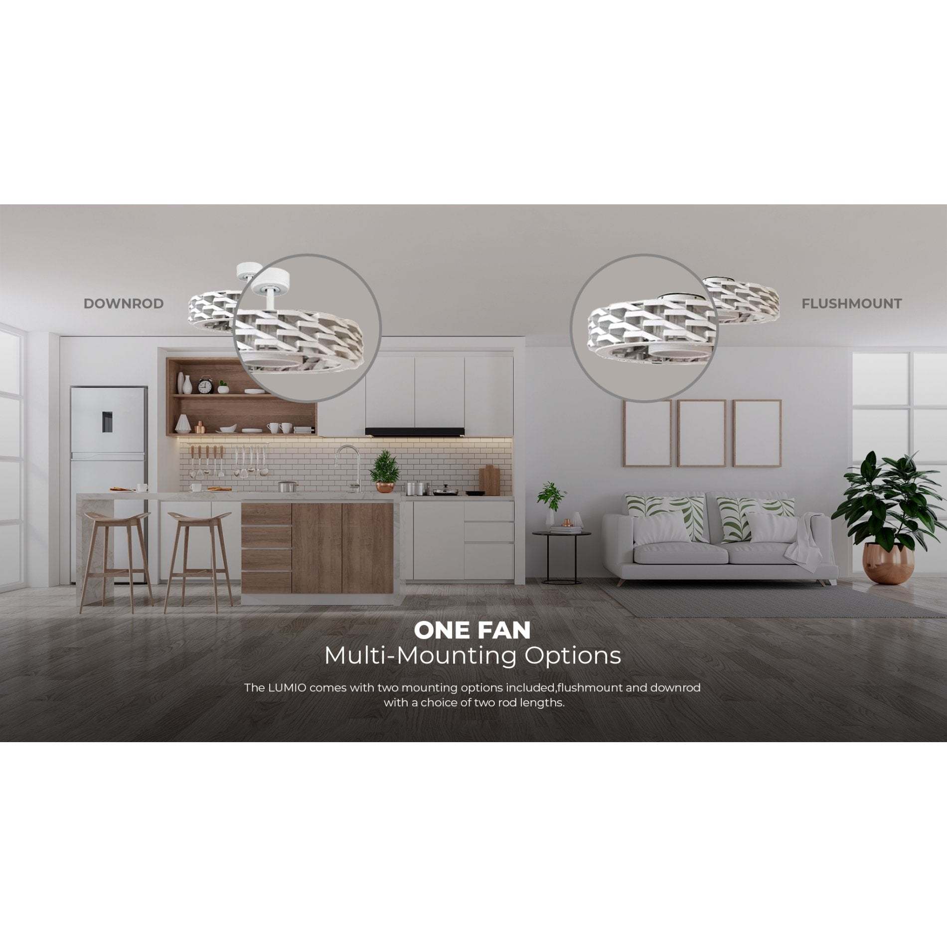 Todays Fans LUMIO Bladeless Smart Ceiling Fan, Speeds with Dimmable LED  Light