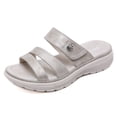 thumbnail image 2 of Womens Sandals Simple Buckle Sporty Wedge Plus Size Slippers for Women, 2 of 7