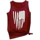 thumbnail image 2 of Camisetas sin mangas con estampado de bandera del Día de la Independencia sin mangas con cuello redondo para mujer a la moda Pompotops lopia988709, 2 of 3