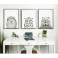 thumbnail image 5 of Kate and Laurel Sylvie Tiger Black and White Portrait Framed Canvas Wall Art by Simon Te Tai, 18x24 Gray, 5 of 5