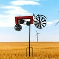 thumbnail image 5 of Garden Stake,Turning Wheels,Vintage ,Tractor Wind Spinner,Red, 5 of 6