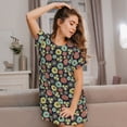 thumbnail image 3 of Gukieu Daisies Flowers Print Women's Nightgown, A-line Round Neck Short-sleeved Nightgown Pajamas Home Wear Suitable for Home and Outing, 3 of 6
