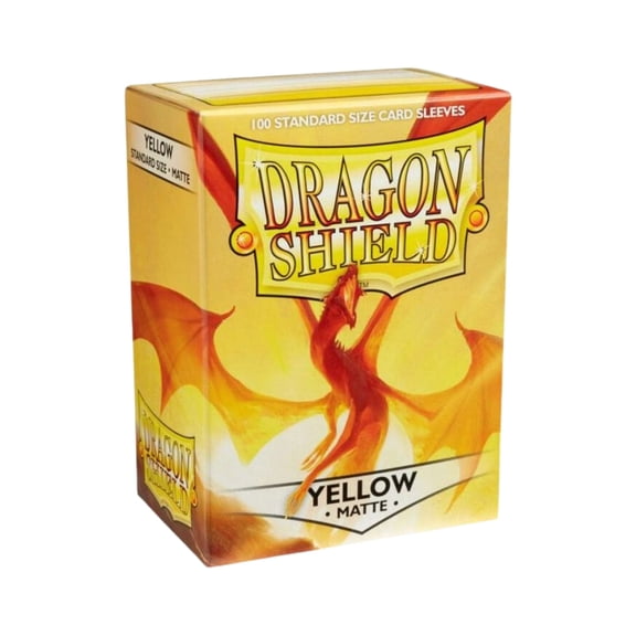 Dragon Shield Card Sleeves Yellow Matte Standard Size Trading Card Protectors, 100ct