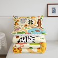 thumbnail image 5 of Manfei Kawaii Giraffe Twin Comforter Sets,Jungle Theme Print Bedding Set,Beige,Polkadot Reversible,2 Pieces,1 Comforter and 1 Pillowcase, 5 of 7