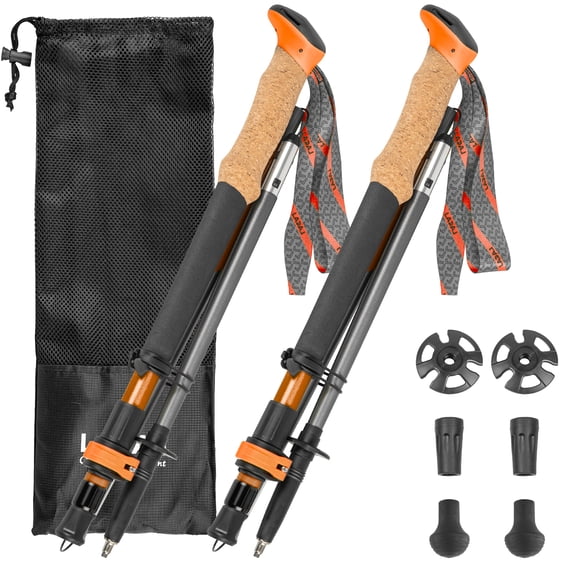 Trekking Poles, Collapsible Hiking Poles,Lightweight and Compact Walking Sticks with Adjustable Height for Men and Women