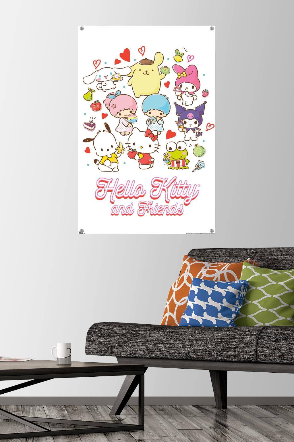 Hello Kitty and Friends - Kawaii Favorite Flavors Wall Poster with Pushpins, 22.375" x 34"