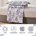 thumbnail image 2 of Green Essen 3 Pcs Floral Quilt Sets, Soft Lightweight Microfiber Bedspreads Reversible Purple Flower Green Leaves Coverlet, 1 Quilt & 2 Pillow Shams(Twin Size）, 2 of 7