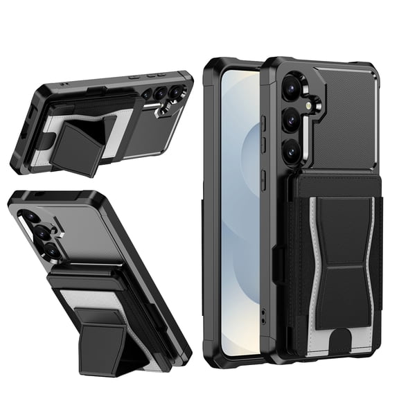 Lunvic for Samsung Galaxy A35 Wallet Case, Expandable Card and Cash Holder, Multi-Angle Kickstand, Reinforced Corner Protection, PU Leather and TPU, Black
