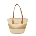 thumbnail image 3 of Woven Straw Shoulder Bag Handwoven Beach Tote Purse Lightweight Raffia Summer Daily Use Elegant Woven Design, 3 of 3