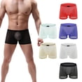 thumbnail image 2 of Xidunhg Men's Trunks Underwear Silk Boxer Briefs Short Leg B168Multi/6pack M, 2 of 6