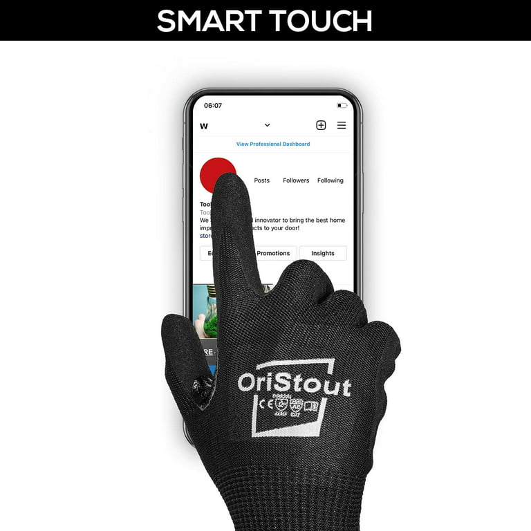 OriStout Levle 6 Cut Resistant Gloves, Anti-cut Work Gloves for Kitchen,  Construction, S~XXL