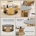 thumbnail image 2 of FaFaSoGoodFa Curved Glass and Stainless Steel Coffee Table, Art Deco Style, Black, 2 of 7