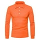 thumbnail image 1 of pstuiky mangas largas para hombre, Camisa de manga larga con botones y cuello alto para hombre, color liso camisetas de hombre s, 1 of 8