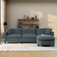 thumbnail image 3 of JONPONY 107.87" Overesized Sectional Sofa Couch With 1 Ottoman,Seat Cushion and Back Cushion Removable,Grey, 3 of 14