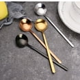 thumbnail image 6 of Mirror Reflection Round Solid Color Nordic Style Tableware Dessert Spoon Stainless Steel Coffee Spoon ROSE GOLD, 6 of 8