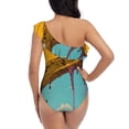 thumbnail image 5 of Sikiie Melting Banana Fantasy Print Women One Piece Swimsuits Tummy Control One Shoulder Bathing Suits Ruffle Swimwear, From S to XXL-X-Large, 5 of 6